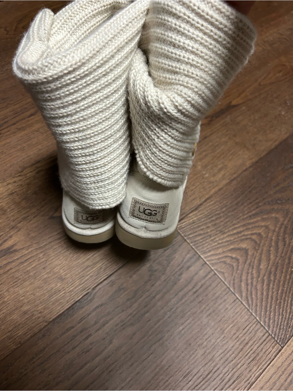 UGG Cream Knit Cuff Short Booties